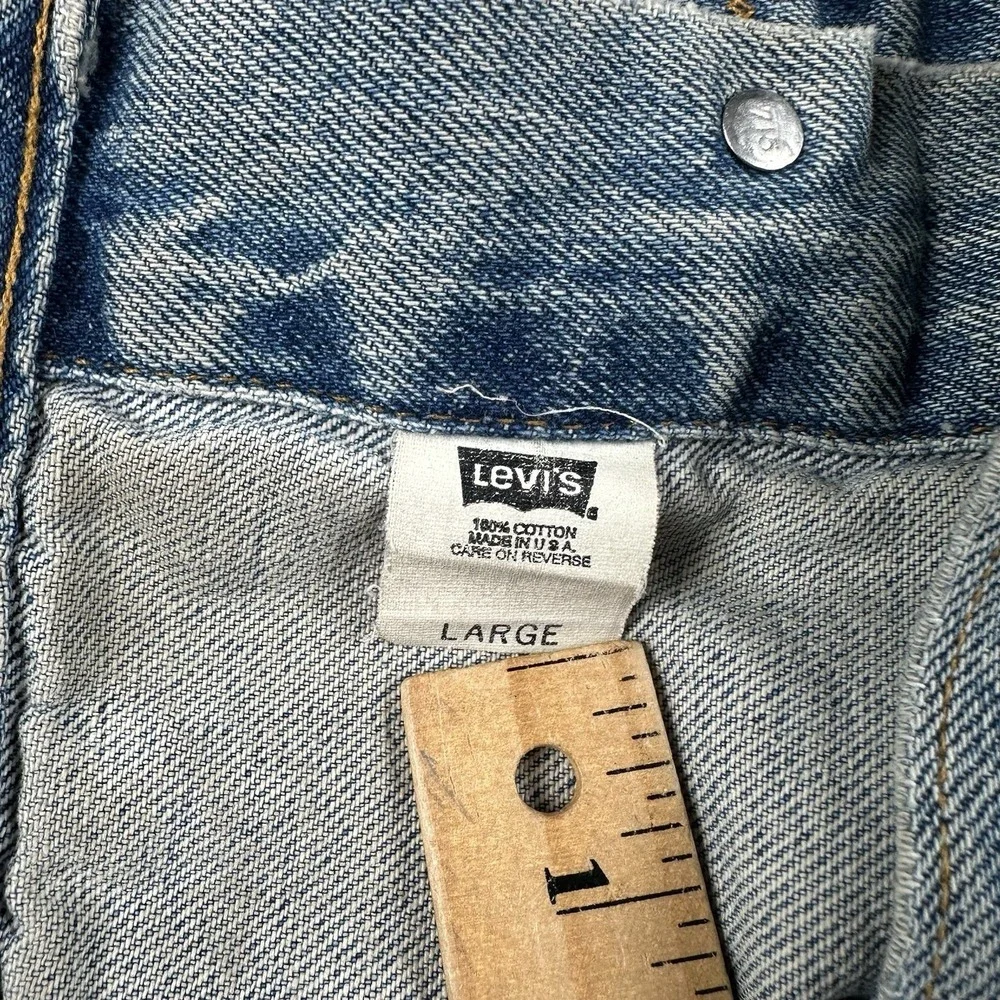 Levi's Denim Trucker Jacket Women's Large Blue 1984 Distressed Workwear 57510